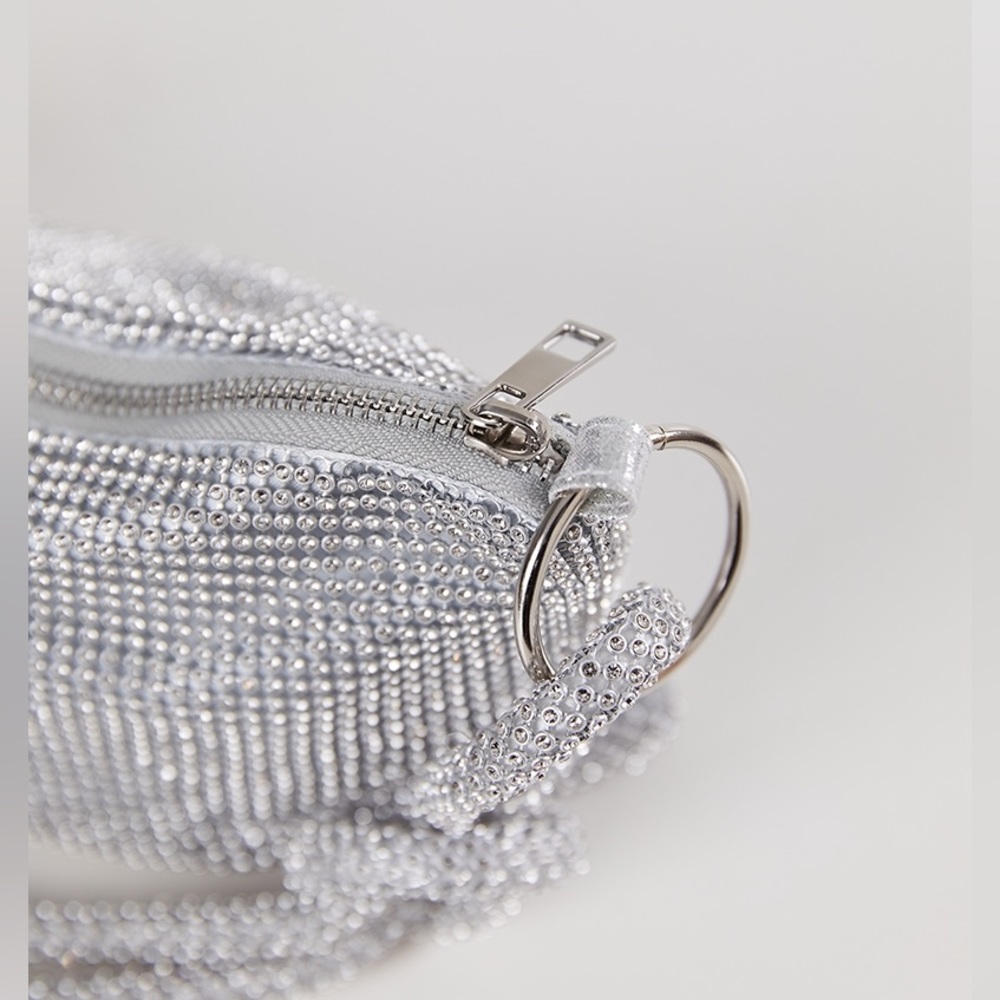 Dani Silver Rhinestone Mini Shoulder Bag - Picture 2 of 14